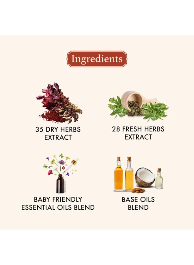 Old School Rituals Handmade by Grandmas Baby Hair Oil | Natural Hair Oil for Kids | Promotes Long, Strong & Healthy Hair Growth | 100 ml - Image 2